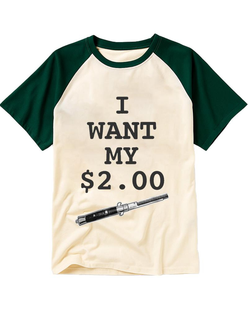 I Want My Two Dollars 1980s Raglan Baseball T-Shirt image 3