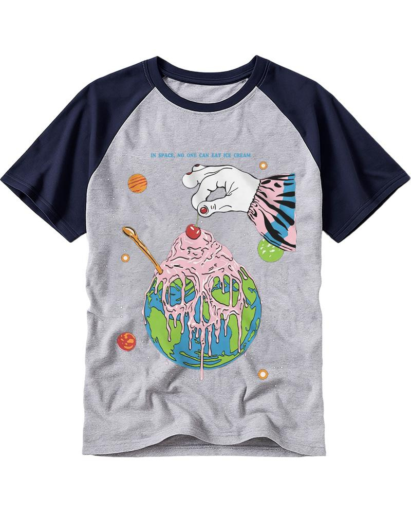 Ice Cream Poster 1970s Raglan Baseball T-Shirt image 3
