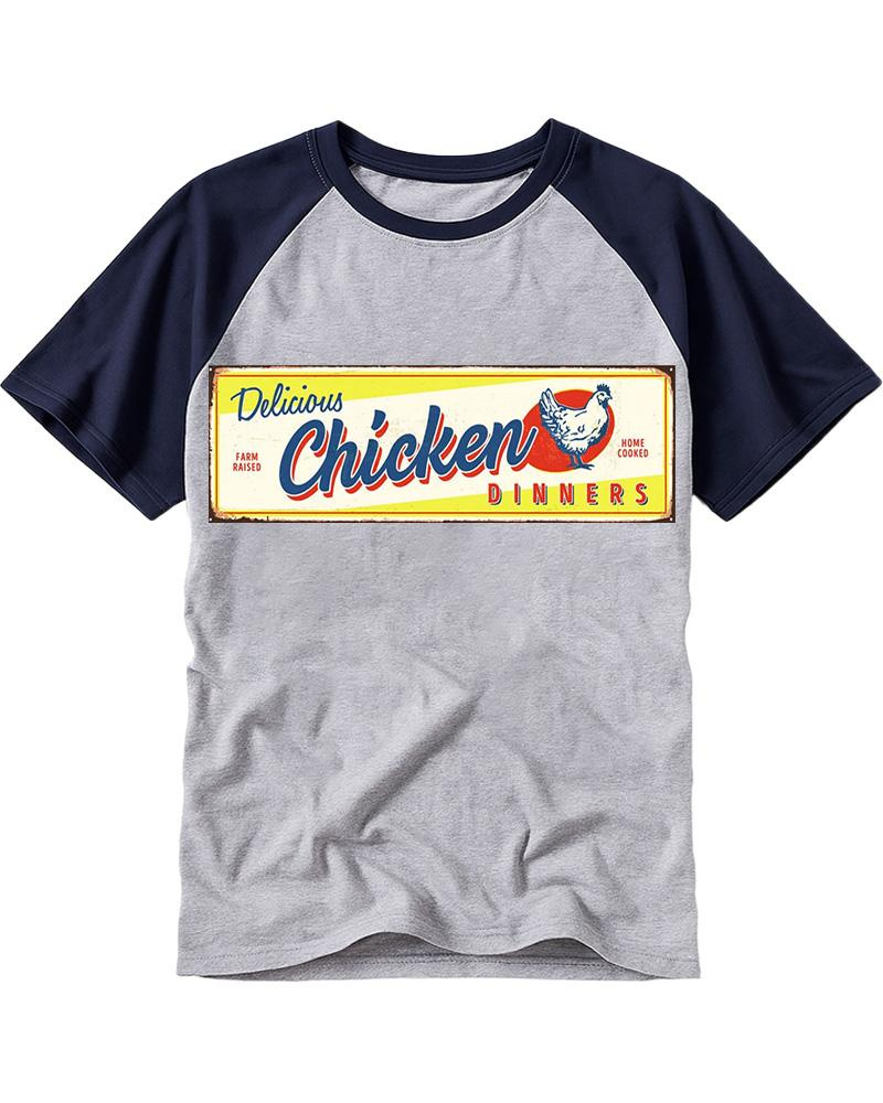 Delicious Chicken 1950s Raglan Baseball T-Shirt image 3