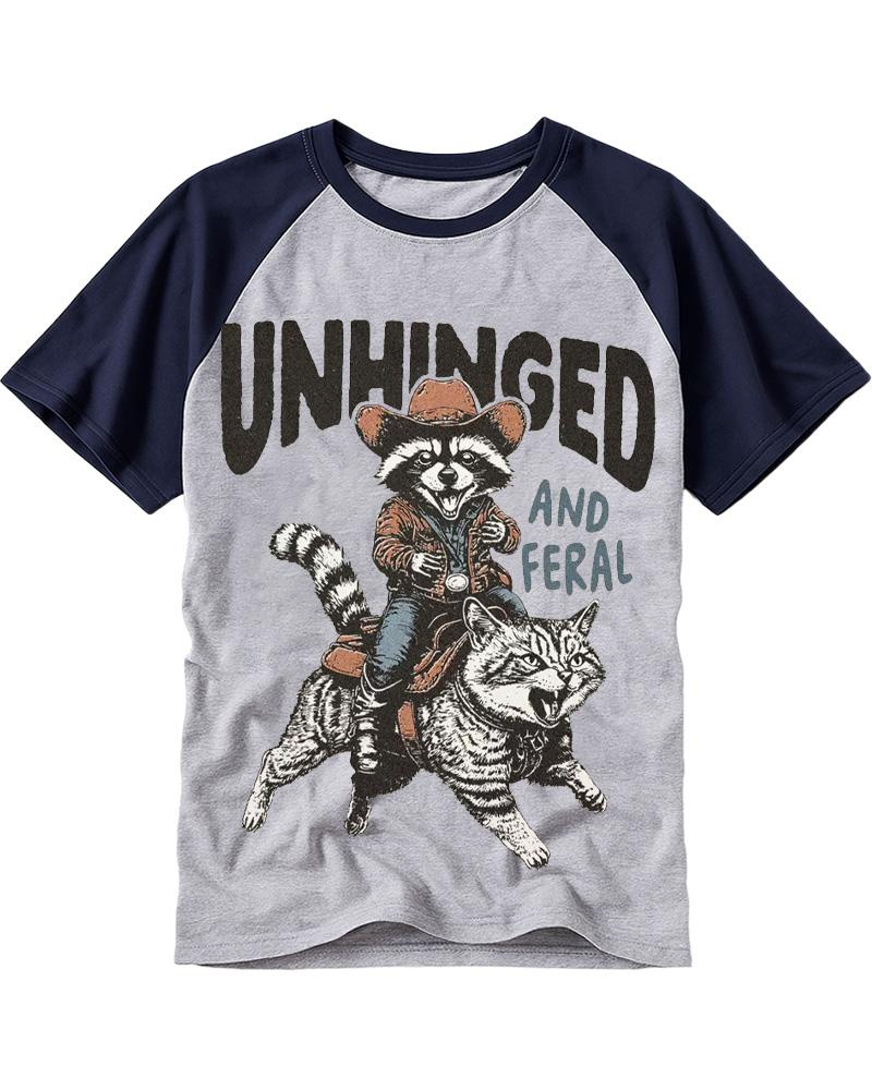Unhinged Feral 1990s Raglan Baseball T-Shirt image 3