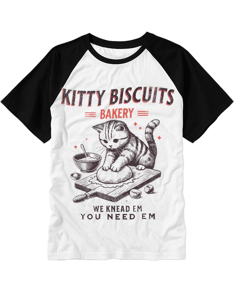 Kitty Biscuits Bakery 1950s Raglan Baseball T-Shirt image 3