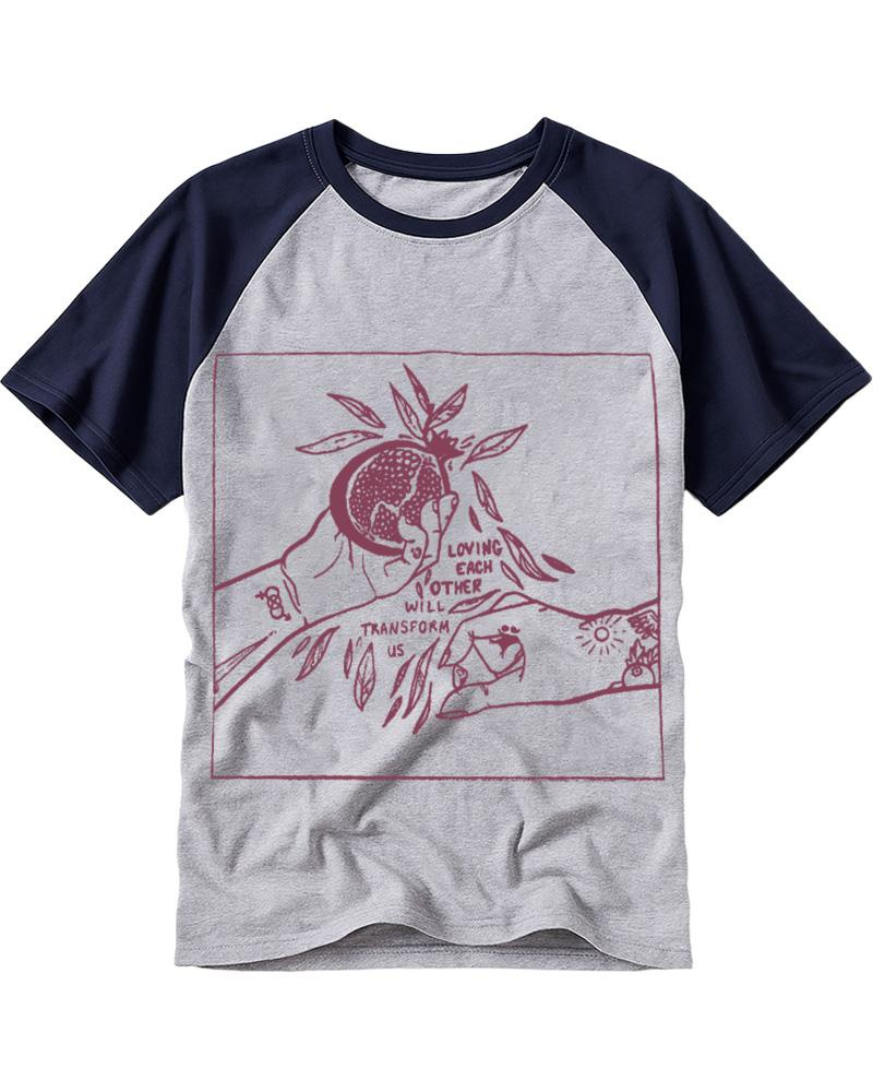 Loving Each Other Will Transform Us 1980s Raglan Baseball T-Shirt image 3