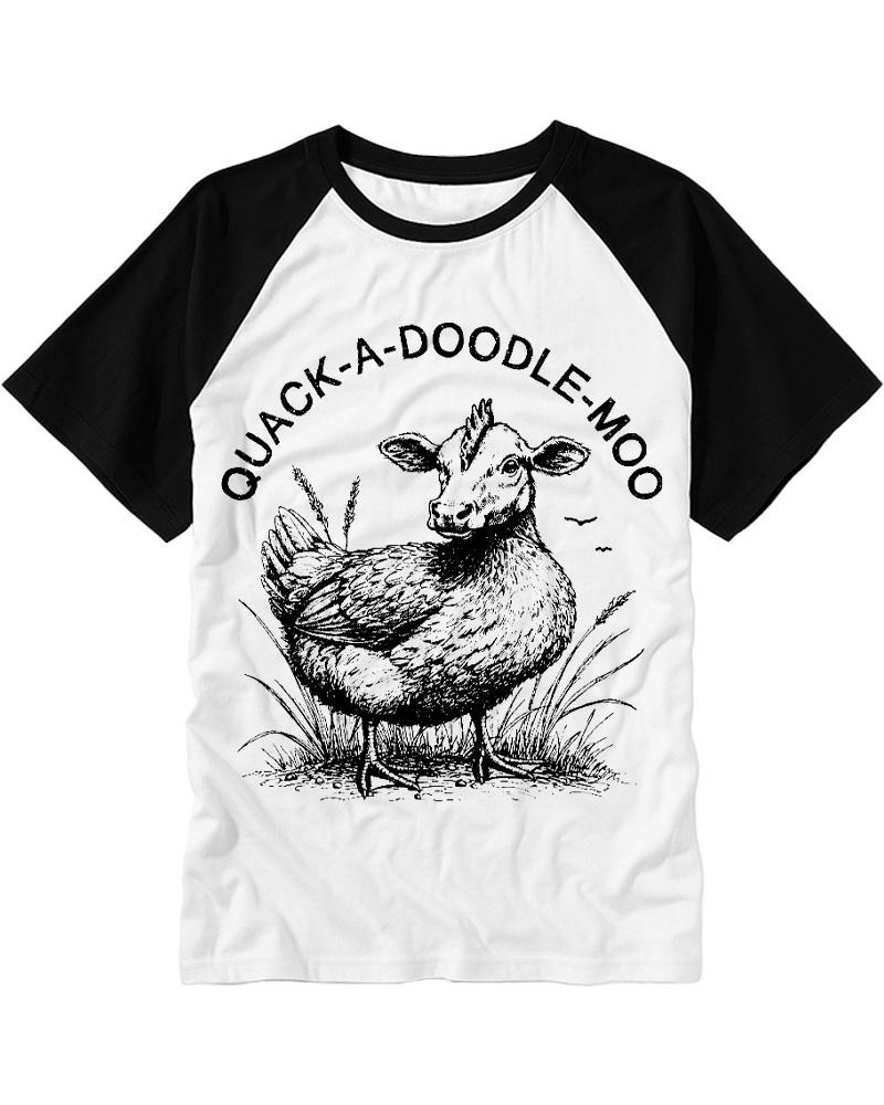 Duck Chicken Cow 1990s Raglan Baseball T-Shirt image 3