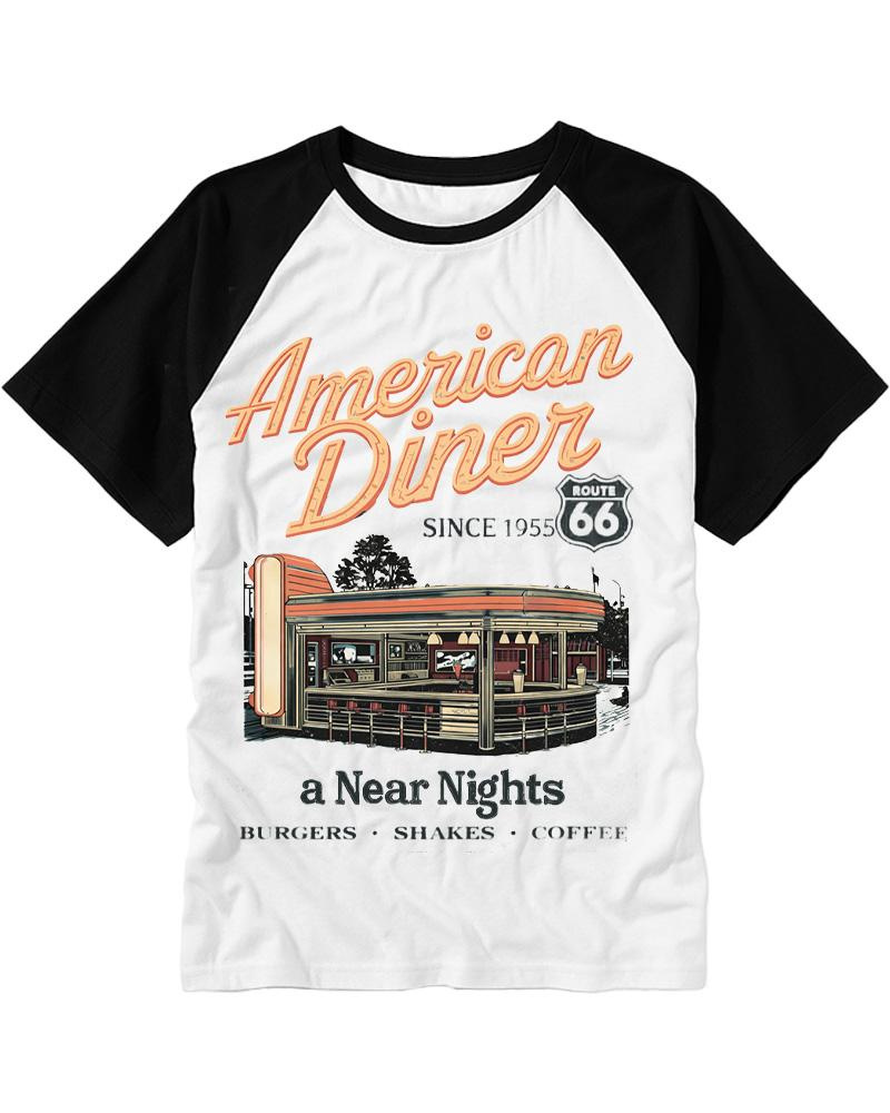 Route 66 1950s Raglan Baseball T-Shirt image 3
