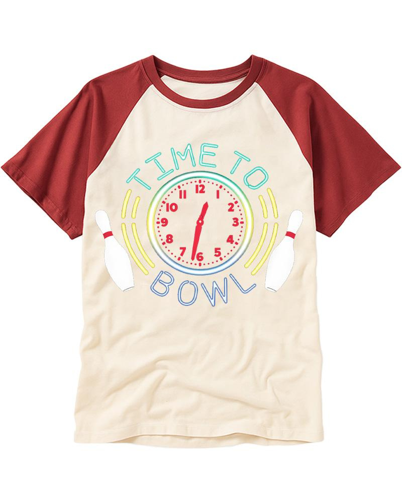 Time To Bowl 1990s Raglan Baseball T-Shirt image 3