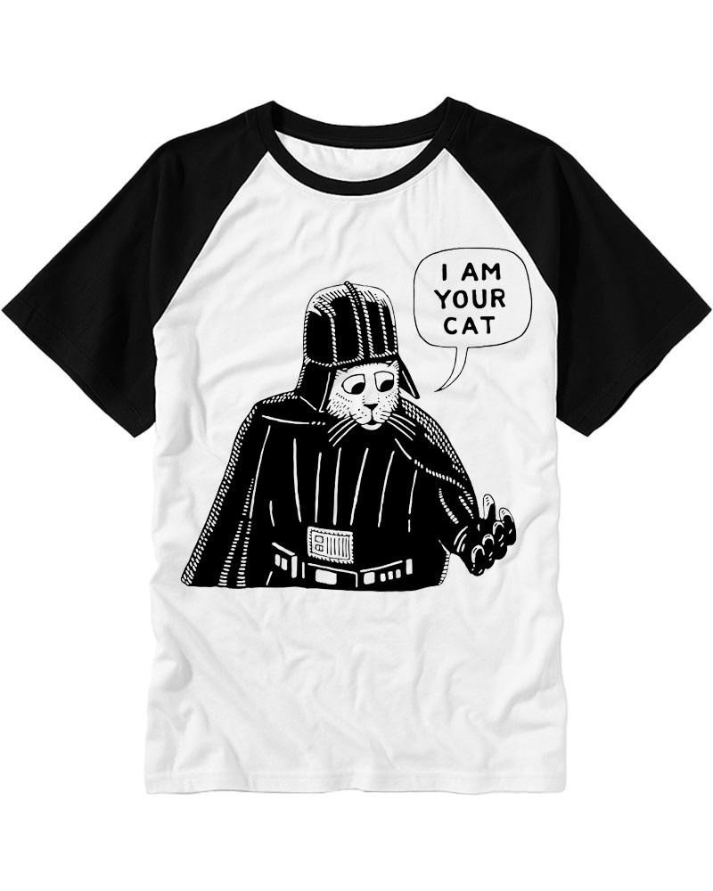 I Am Your Cat Funny Cat 1980s Raglan Baseball T-Shirt image 3