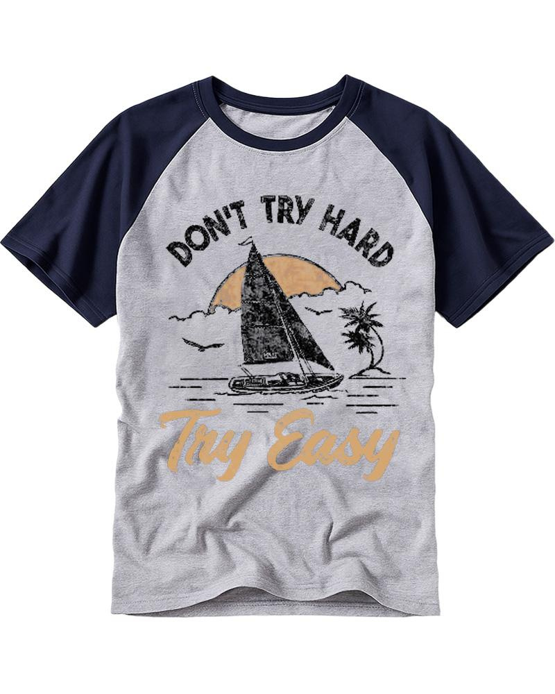Don't Try Hard Try Easy 1970s Raglan Baseball T-Shirt image 3
