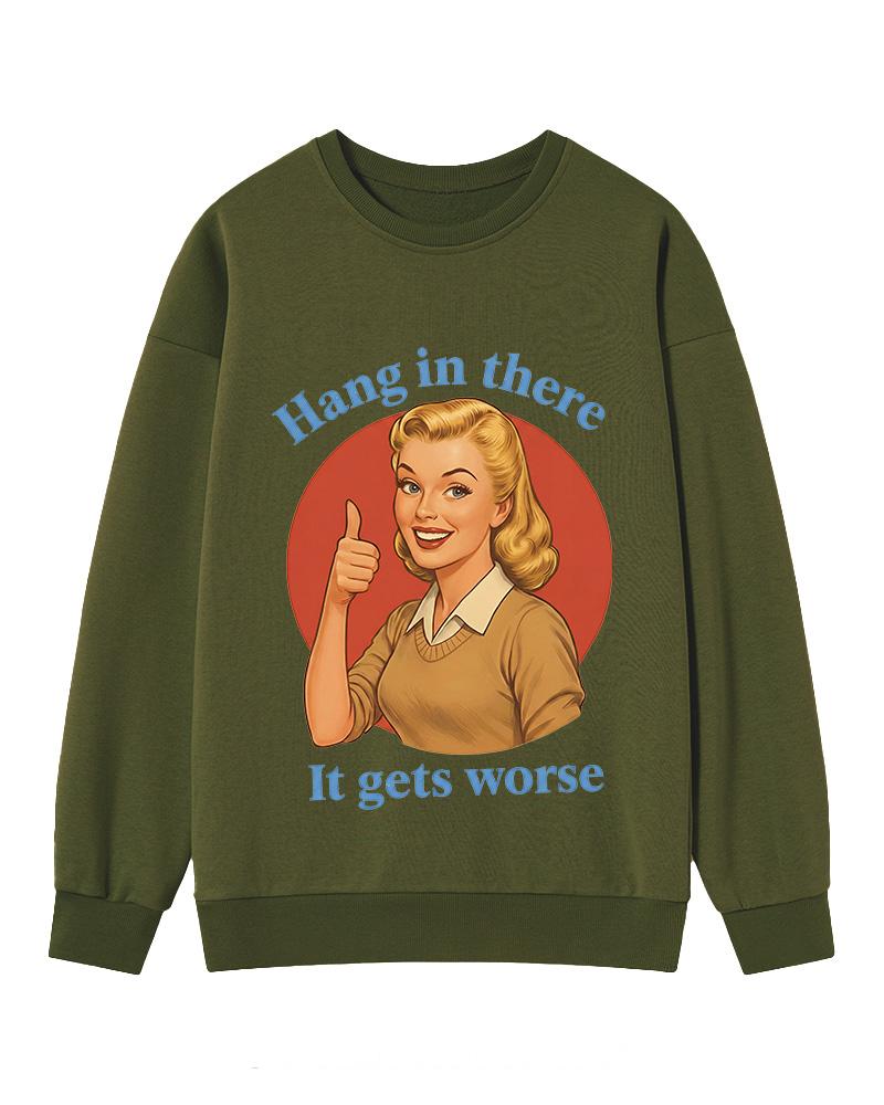 Funny Motivation 1950s Cotton Sweatshirt image 3