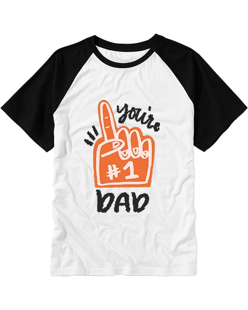 You're #1 Dad 1990s Raglan Baseball T-Shirt image 3
