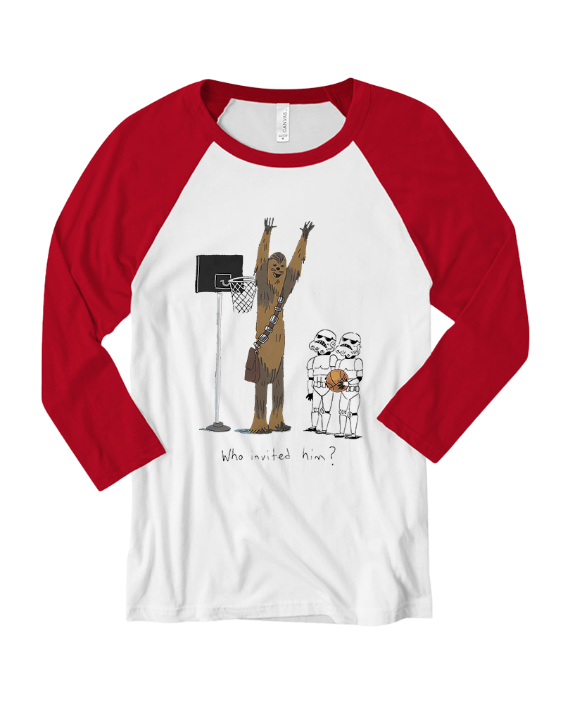 Who Invited Him 1970s Long Sleeve Raglan T-Shirt image 3
