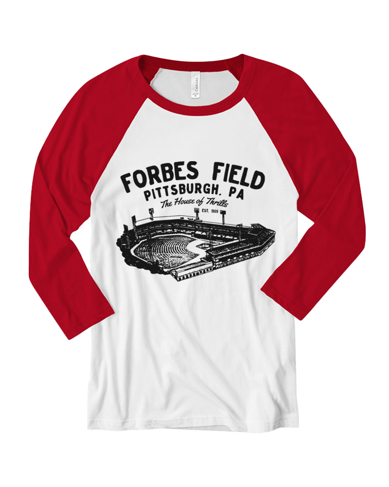 Forbes Field was the home of the Pittsburgh Pirates Long Sleeve Raglan T-Shirt image 3