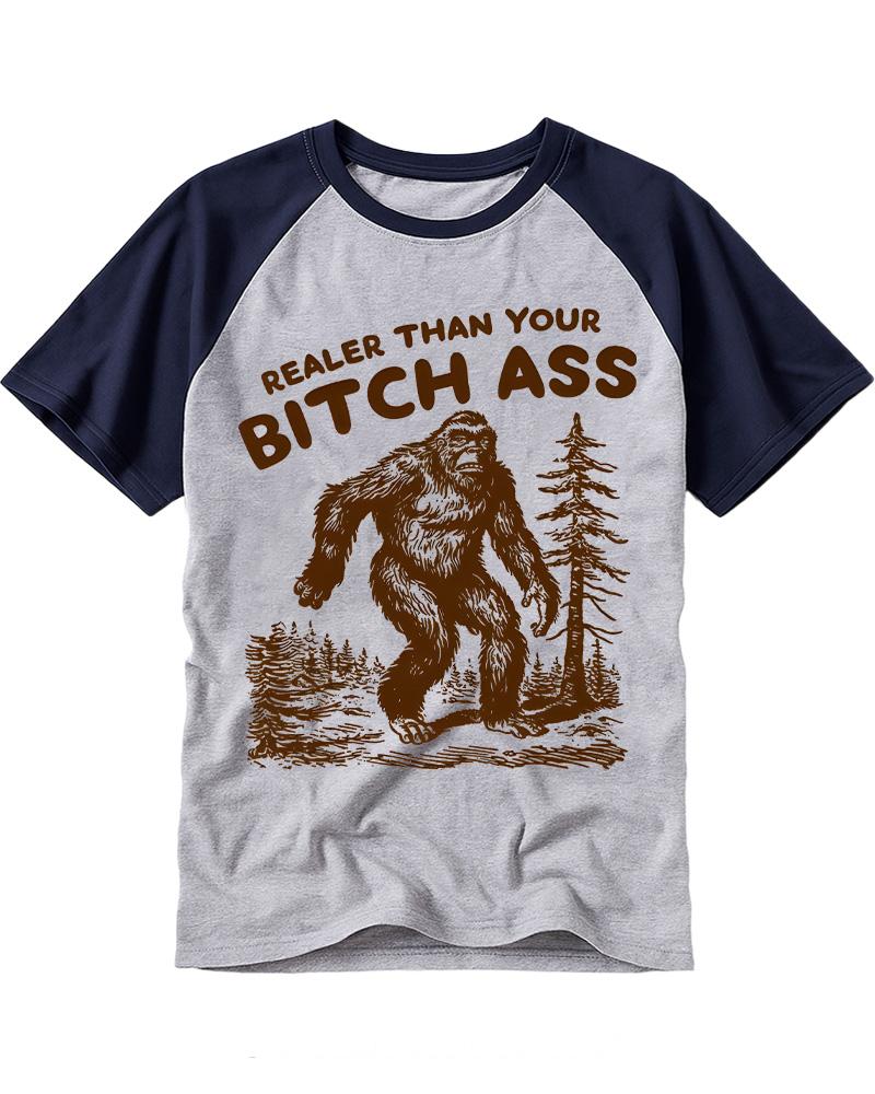 Realer Than Your Bitch Ass Vintage Graphic Raglan Baseball T-Shirt image 3