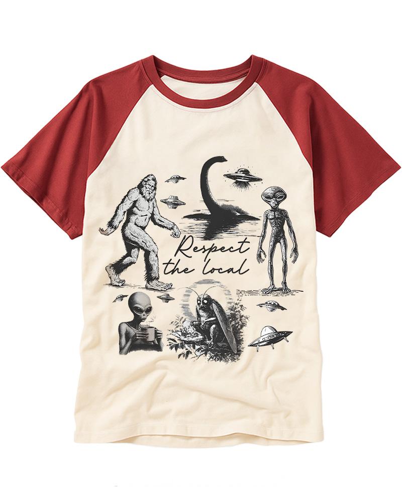 Respect the Local Raglan Baseball T-Shirt image 3