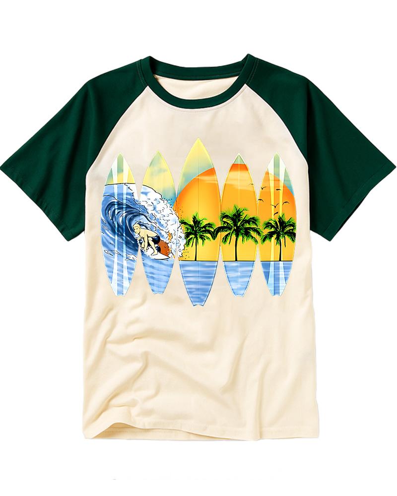 Surfer And Surfboards 1960s Raglan Baseball T-Shirt image 3