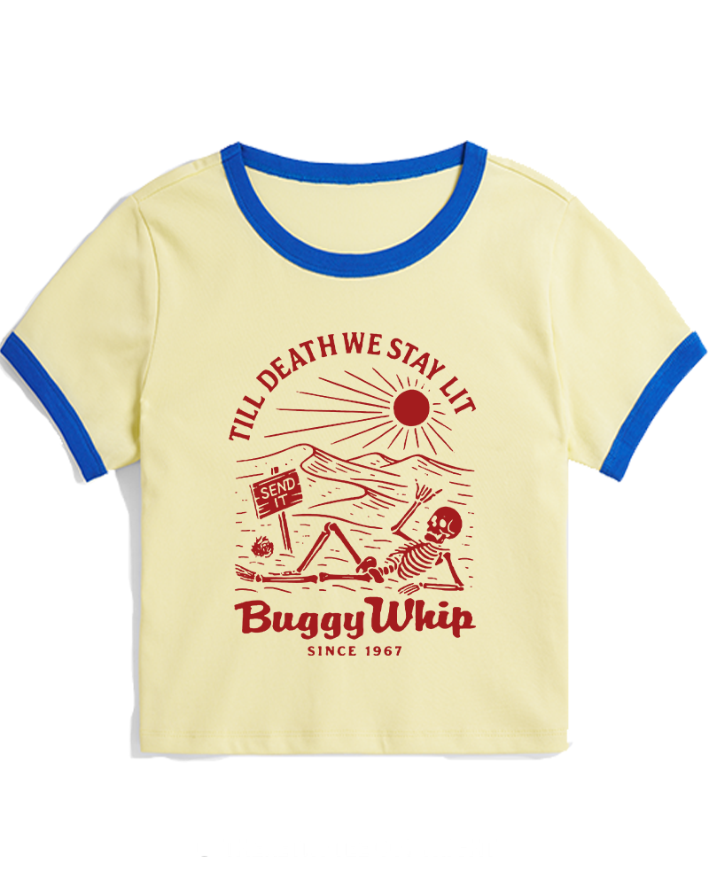 1960s Till Death We Stay Lit Women's Ringer T-shirt image 3