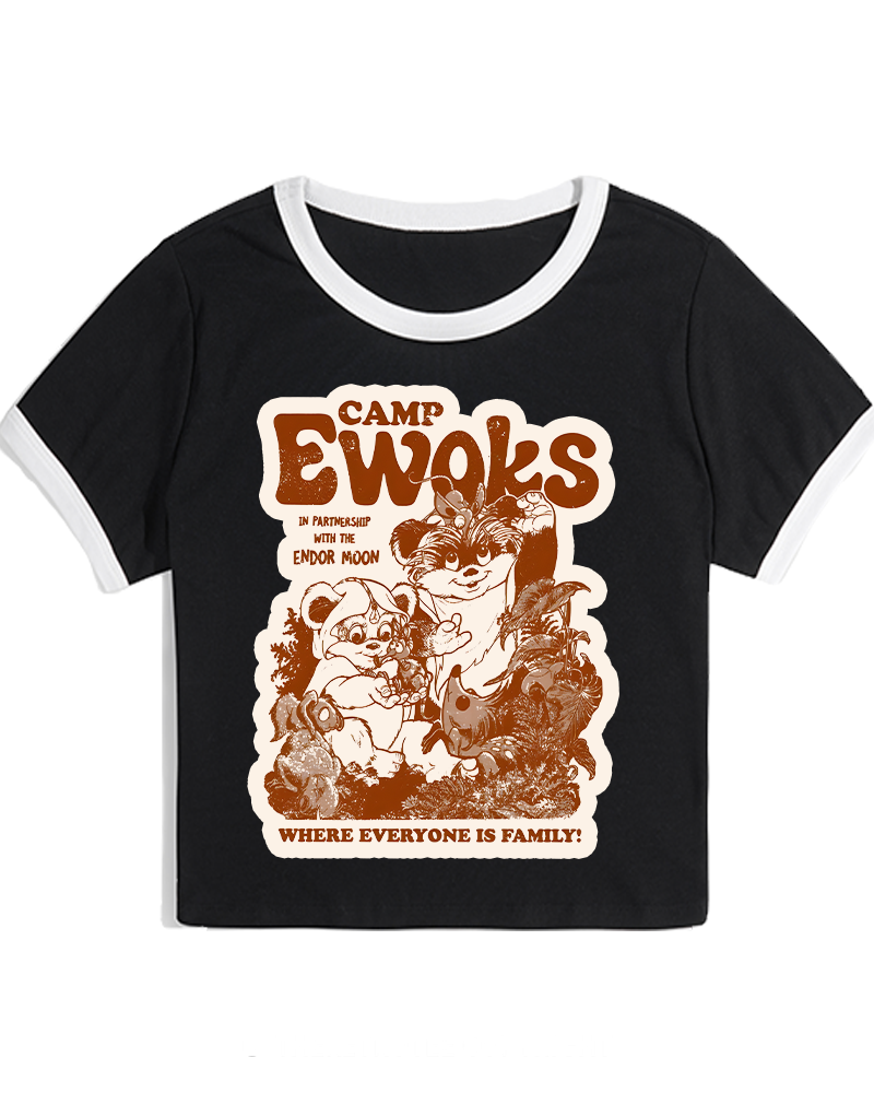 Camp Ewoks 1980s Women's Ringer T-shirt image 3