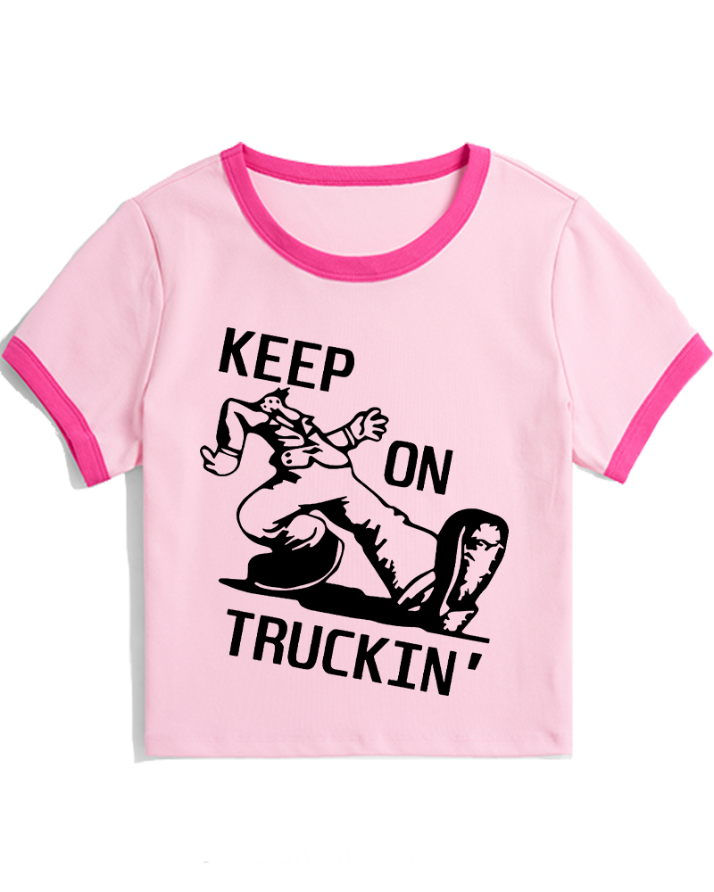 1960s Keep On Truckin' Women's Ringer T-shirt image 4