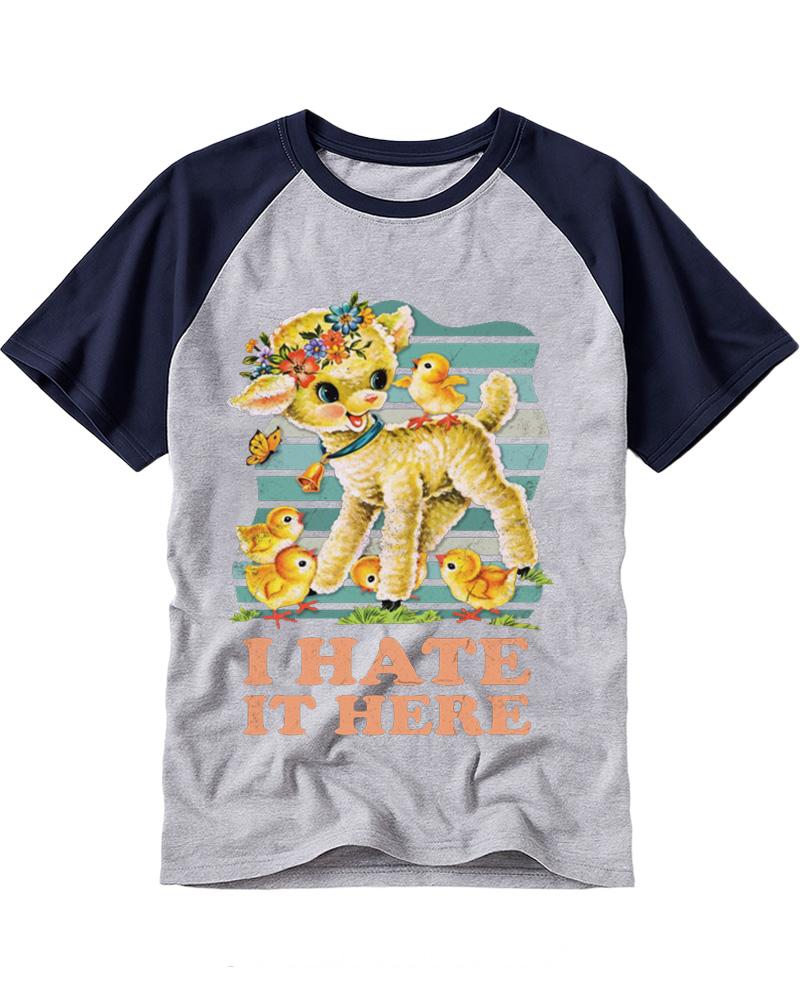 I Hate It Here 1950s Raglan Baseball T-Shirt image 4