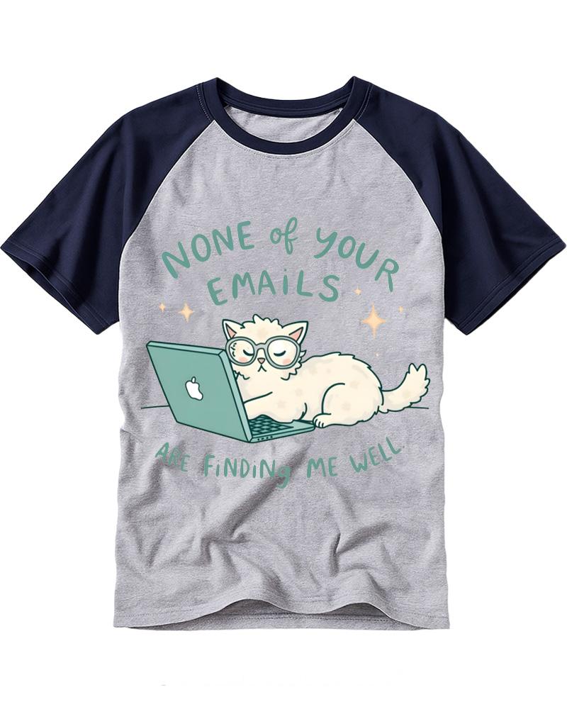 None Of Your Emails Are Finding Me Well 2000s Raglan Baseball T-Shirt image 4
