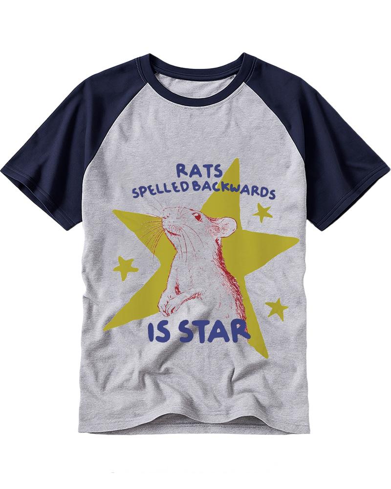 Rats Spelled Backwards is Star 1990s Raglan Baseball T-Shirt image 4