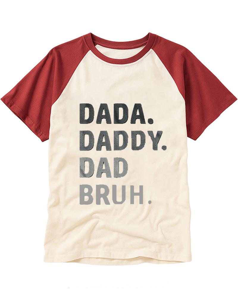 Dada Daddy Dad Bruh 1970s Raglan Baseball T-Shirt image 4