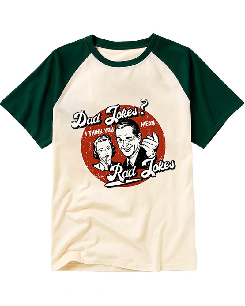 You Mean Rad Jokes 1950s Raglan Baseball T-Shirt image 4