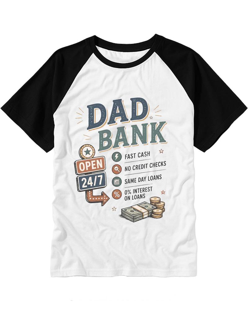 Dad Bank Open 24 7 1950s Raglan Baseball T-Shirt image 4