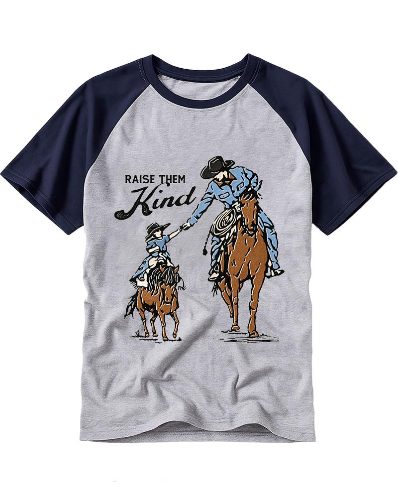 Raise Them Kind Western 1950s Raglan Baseball T-Shirt image 4