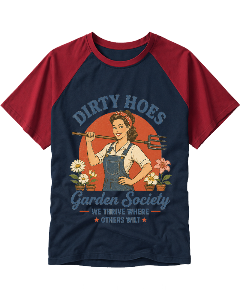 Dirty Hoes Garden Society 1950s Raglan Baseball T-Shirt image 4