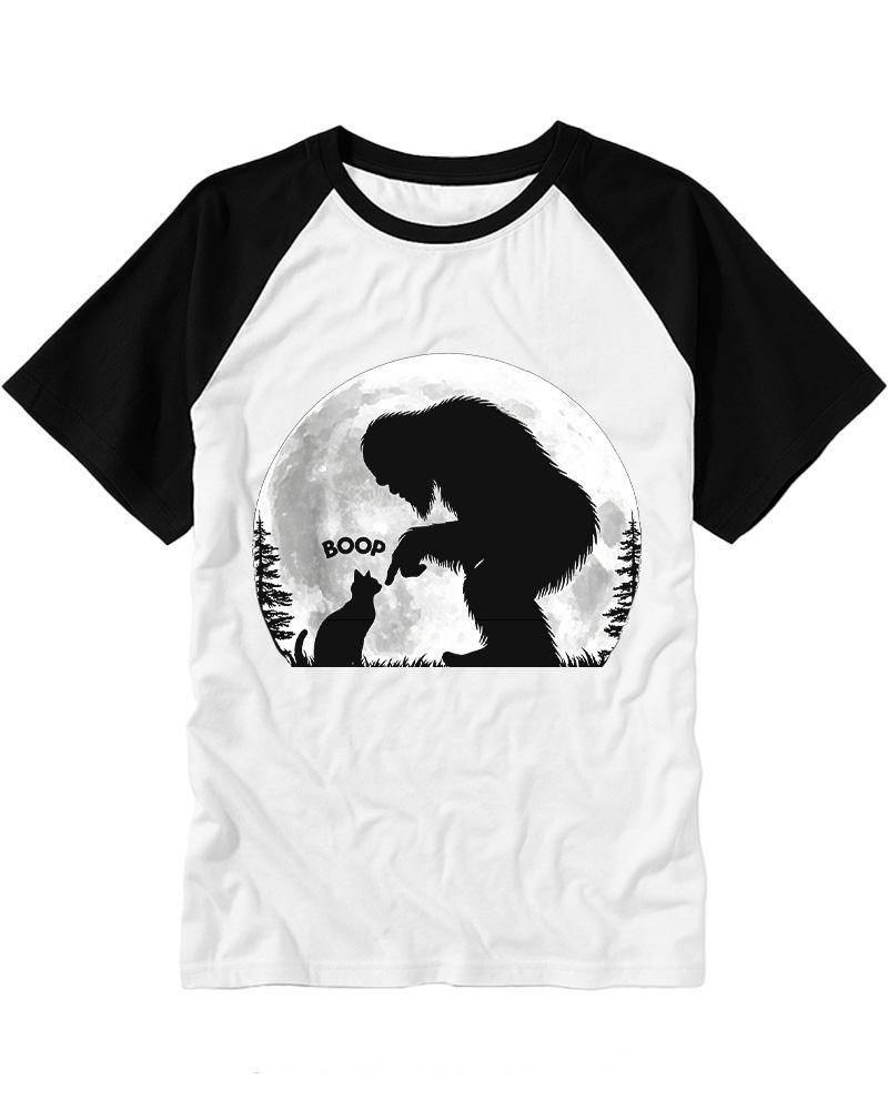 Hand Boop Nose Bigfoot 1970s Raglan Baseball T-Shirt image 4