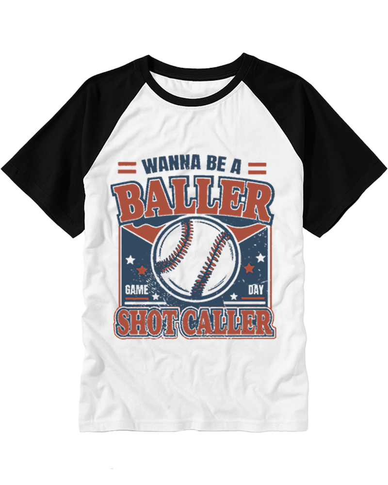 Wanna Be A Baller Shot Caller 1990s Raglan Baseball T-Shirt image 4