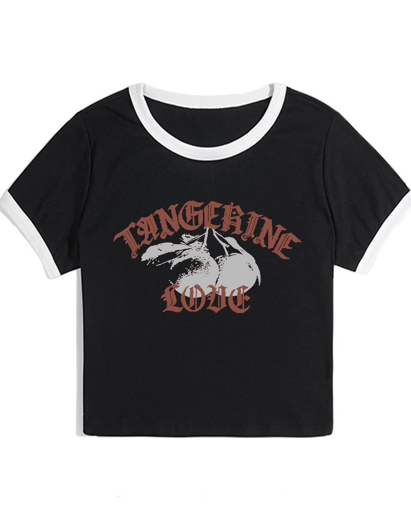 Tangerine Love 1990s Women's Ringer T-shirt image 4