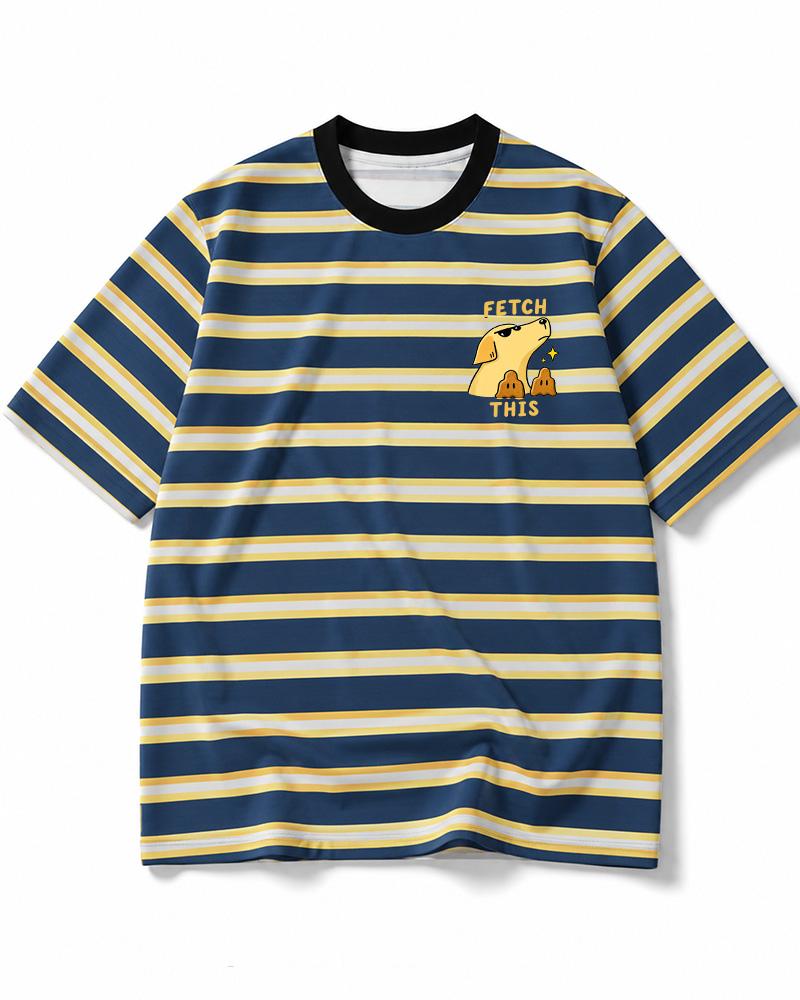 Fetch This 1990s Eco Oversized Striped Ringer T-Shirt image 4