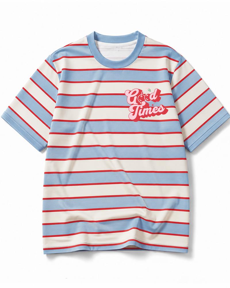 Good Times 1970s Eco Oversized Striped Ringer T-Shirt image 4