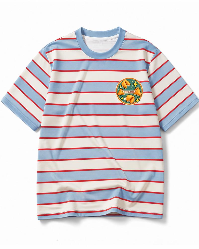 It’s All Good 1980s Eco Oversized Striped Ringer T-Shirt image 4