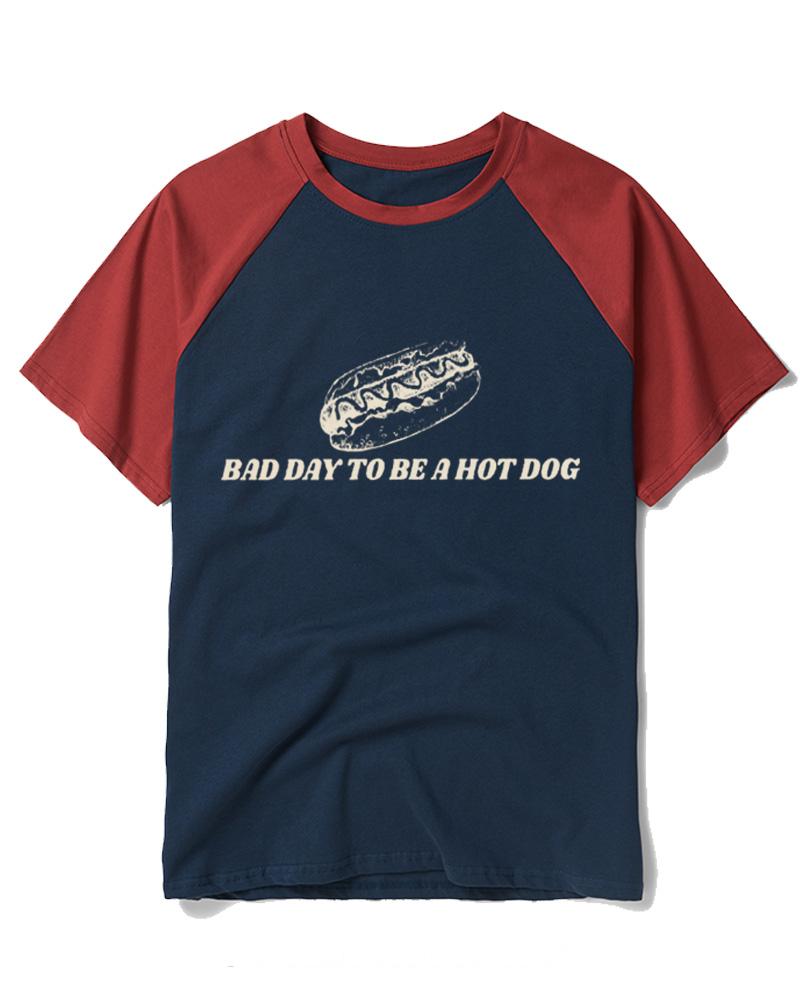 Bad Day To Be A Hot Dog 1776 Raglan Baseball T-Shirt image 4