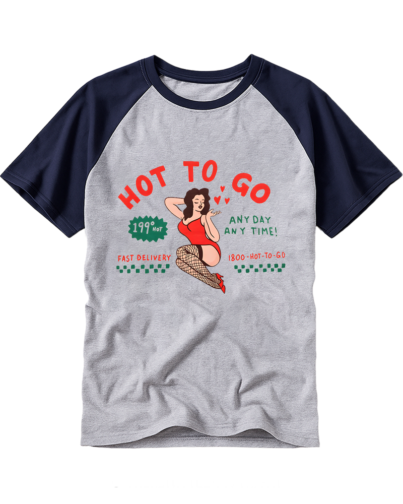 Hot To Go 1950s Raglan Baseball T-Shirt image 4