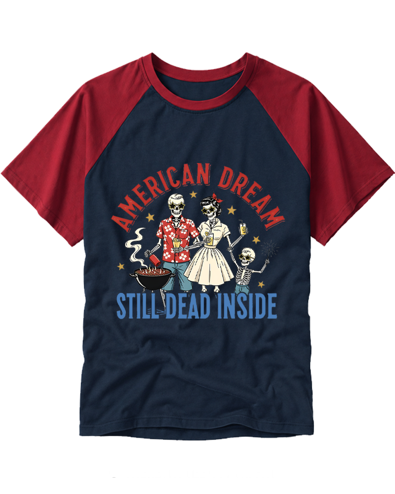 American Dream Still Dead Inside 1950s Raglan Baseball T-Shirt image 4