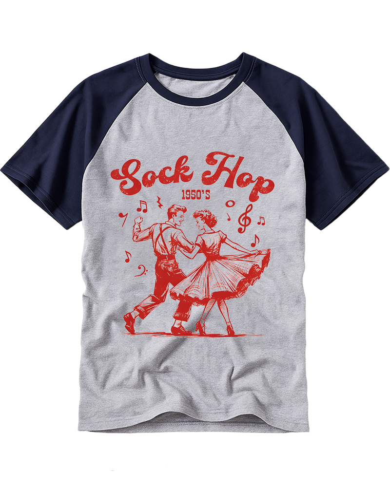 Sock Hop 1950s Raglan Baseball T-Shirt image 4