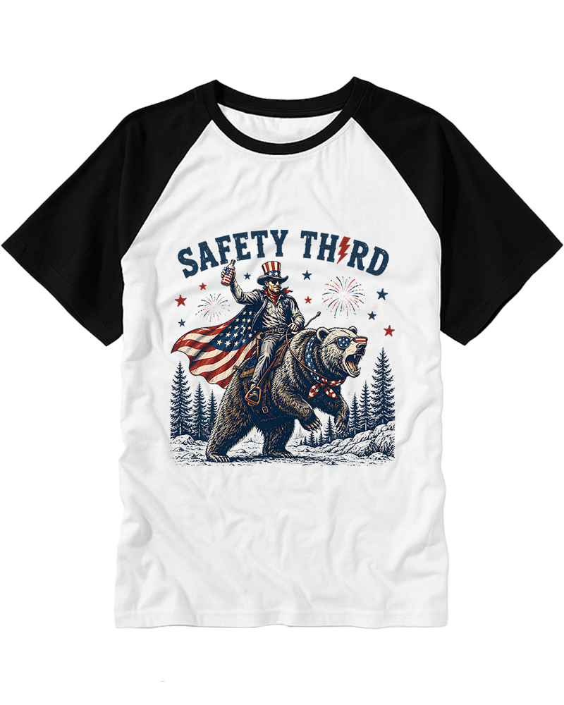 Safety Third 1950s Raglan Baseball T-Shirt image 4