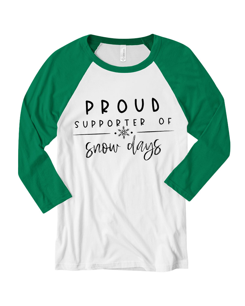 Retro Snow Day Graphic Children’s book Long Sleeve Raglan T-Shirt image 4