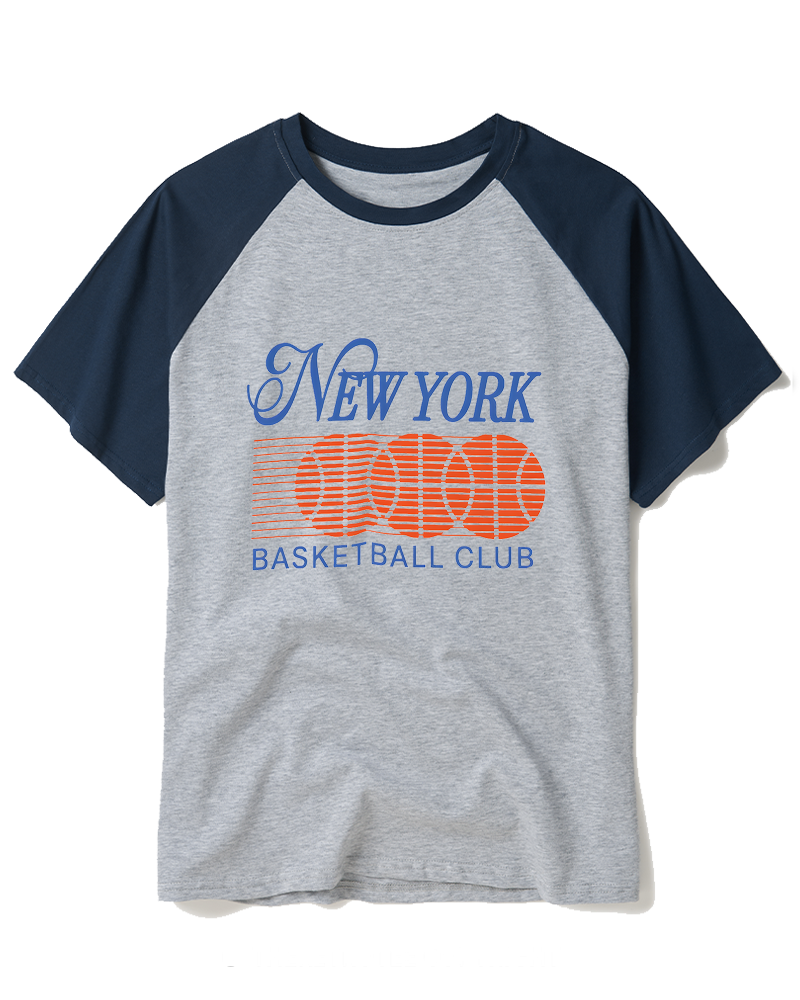 1990s New York Basketball Graphic Raglan Baseball T-Shirt image 4