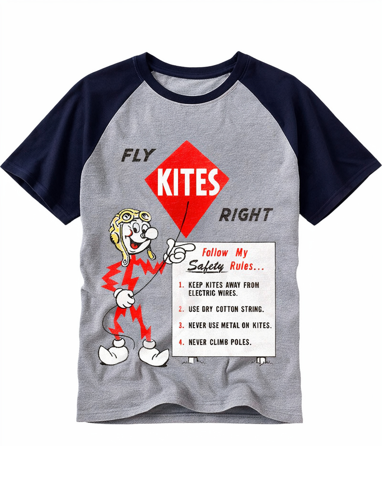 Fly Kites Right 1960s Raglan Baseball T-Shirt image 4