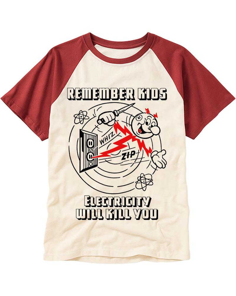 Electricity Will Kill You 1960s Raglan Baseball T-Shirt image 4