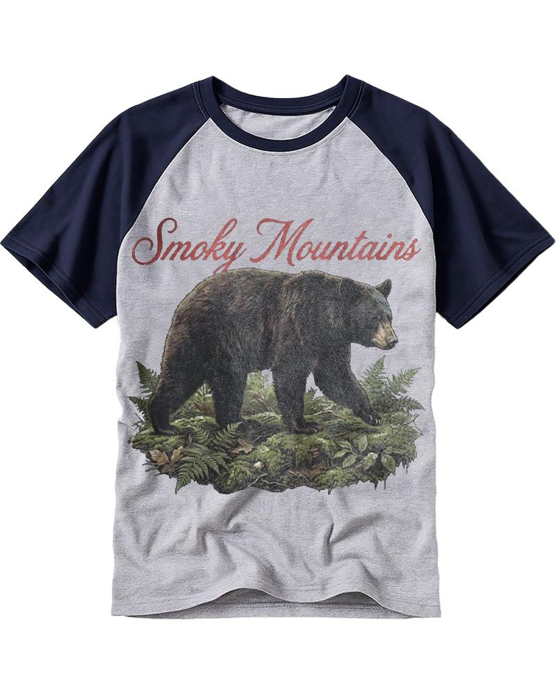 Smoky Mountains Bear 1980s Raglan Baseball T-Shirt image 4