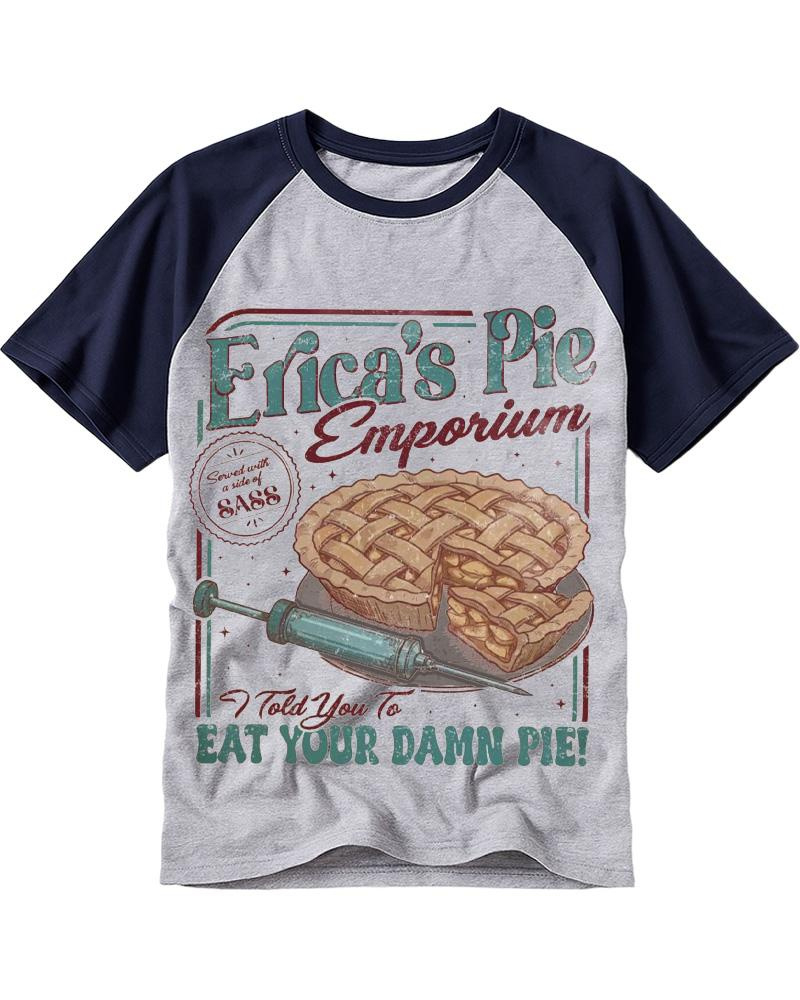 Eat Your Damn Pie 1980s Raglan Baseball T-Shirt image 4