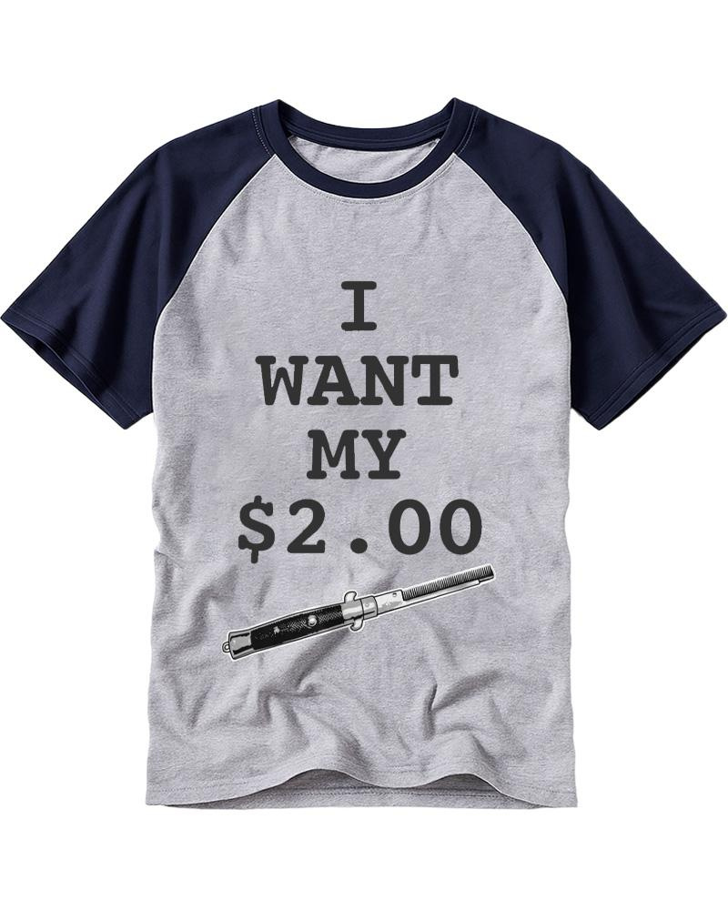 I Want My Two Dollars 1980s Raglan Baseball T-Shirt image 4