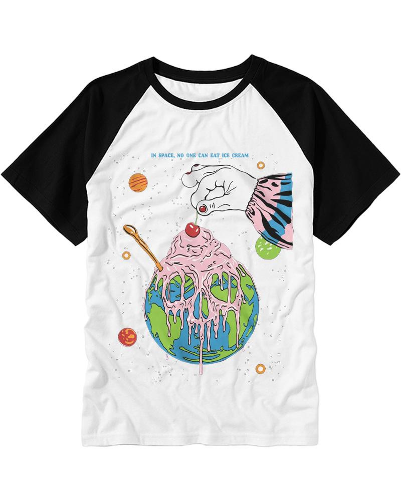 Ice Cream Poster 1970s Raglan Baseball T-Shirt image 4