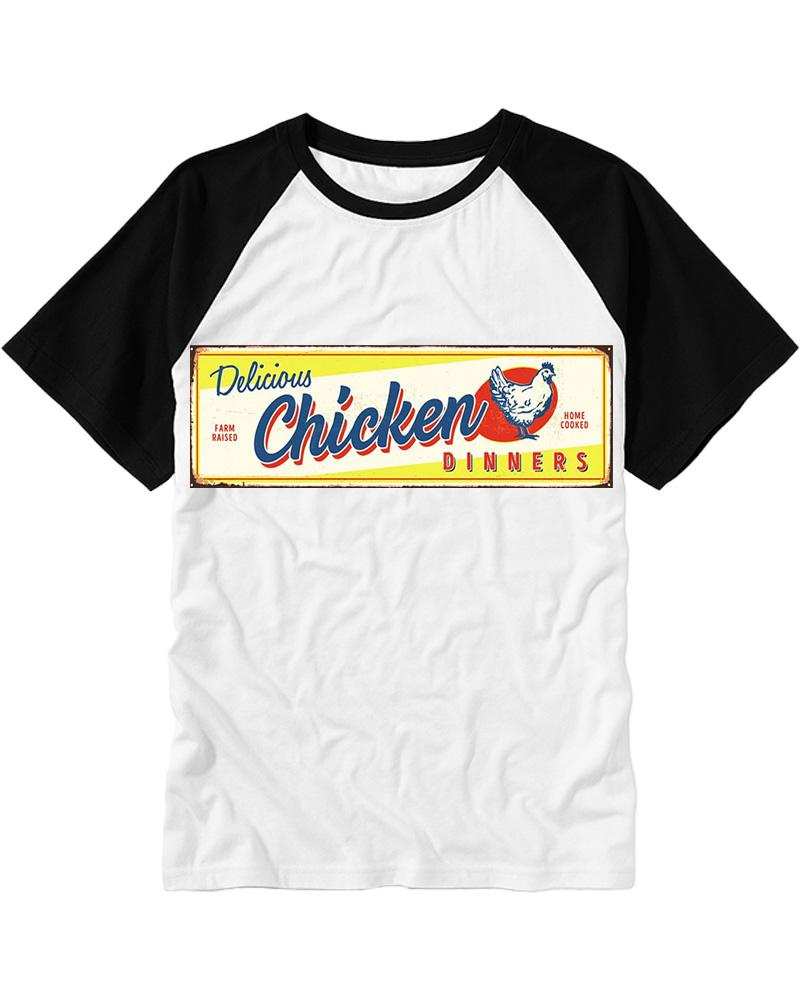 Delicious Chicken 1950s Raglan Baseball T-Shirt image 4