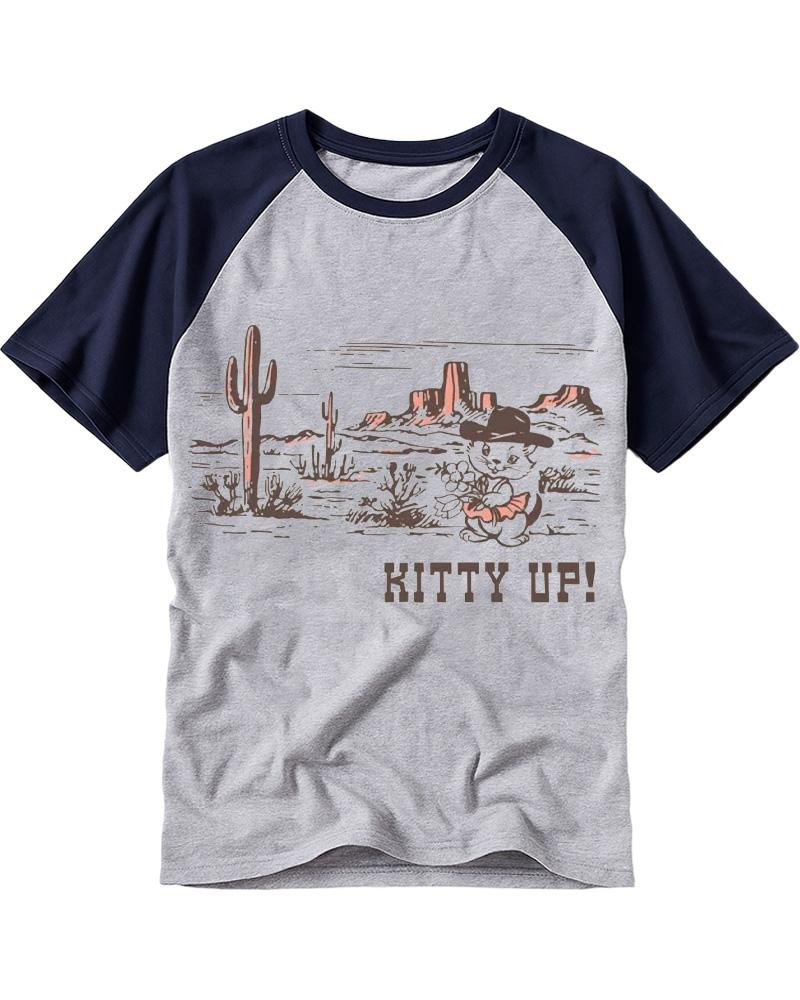 Kitty Up Cowgirl 1960s Raglan Baseball T-Shirt image 4